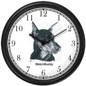 com Doberman Pinscher Dog Wall Clock by WatchBuddy Timepieces (White 