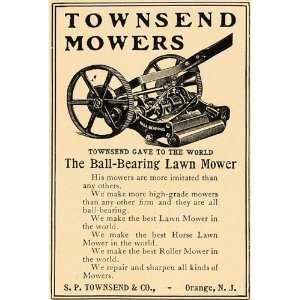  1907 Ad S.P. Townsend Mowers Ball Bearing Lawn Mower 