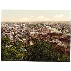   Graz,view from the Schlossberg,Styria,Austro Hungary