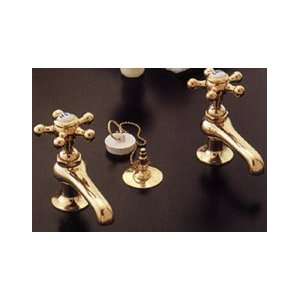  Faucet Set w/ 5 spoke Brass Handles   Chrome Plated 
