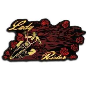  LADY RIDER STUNT ROSES Awesome Ladies BIKER BACK Patch 