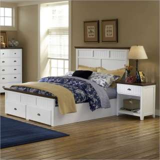 Hillsdale Sea Coast White Storage Bed 4 PC Bedroom Set  