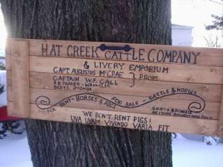Lonesome Dove Hat Creek Cattle Company Sign PLUS BONUS  