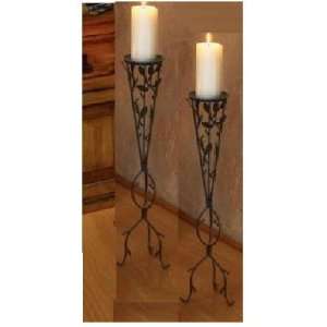   IRON LEAF PATTERN CANDLE HOLDER CANDLE STANDS NEW 