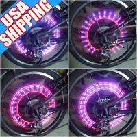   Activated Purple + Red Multi Effects 5 LED Wheel Lights f/ Bike & Car