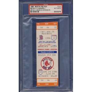 1986 Red Sox Roger Clemens 20 Strikeouts Ticket PSA  