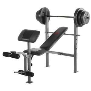  Marcy Strength Bench with 100 lb. Weight Set Sports 