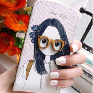 Samsung Galaxy S2 Wood Glasses Girl Flip Case Cover  