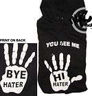 New BLACK HI HATER BYE HATER Hoodie Sweatshirt Medium M