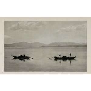  1930 Japanese Boats Suruga Bay Sea Japan Photogravure 