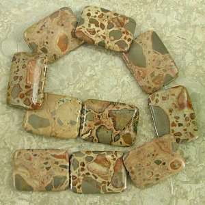  40mm African map picture jasper rectangle beads 16