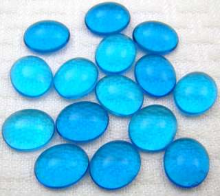   oval blue transparent glass flatback cabs 12 mm cabochons  