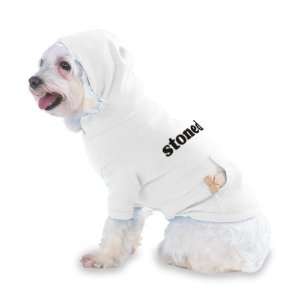  stoned Hooded T Shirt for Dog or Cat LARGE   WHITE Pet 