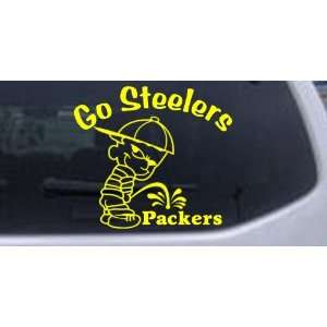 Yellow 22in X 24.2in    Go Steelers Pee On Packers Car Window Wall 