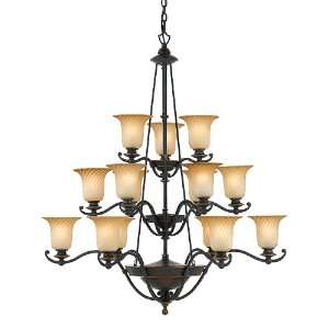   GE5015SE Genova 15 Light Chandelier, Stonehedge