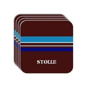 Personal Name Gift   STOLLE Set of 4 Mini Mousepad Coasters (blue 