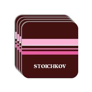Personal Name Gift   STOICHKOV Set of 4 Mini Mousepad Coasters (pink 