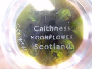SIGNED CAITHNESS MOONFLOWER SCOTLAND ART GLASS PAPERWEIGHT ARTGLASS 
