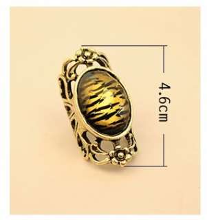   Vintage Gothic Sexy Leopard Stenciling Long Ring 17mm Size 7 Golden