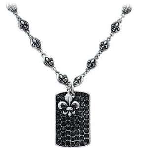  Oxidized Sterling Silver Stigma Le Fleur ID Tag Necklace Jewelry