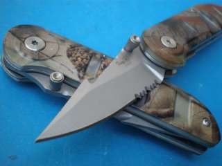 New Camouflage handle Outdoor Hunting Camping Folding Pocket Knife E91