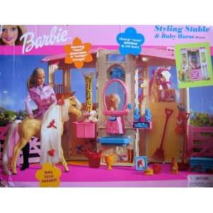    Barbie Styling Stable & Baby Horse Playset (2002) Toys & Games