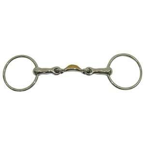  Pessoa SS Ring Snaffle Bit w/Copper Moon Mouth   5 1/4 
