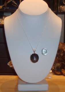 72ct.Deep Purple OVAL STAR Sapphire AUTHENTICATED Sterling Pendant 16 