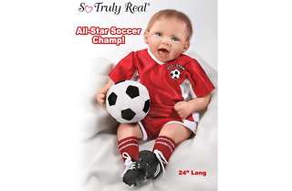 All Star Soccer Champ Soccer Boy Baby Doll by Bonnie Chyle By Ashton 