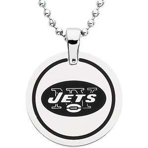    Stainless Steel New York Jets Medallion with Chain Jewelry