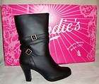womens size 10 black leather candies boots brand new expedited