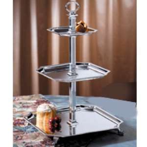   tray new item in manufacturers box 3 tier tray server silver plated
