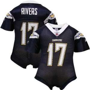 Reebok NFL Equipment San Diego Chargers #17 Phillip Rivers Navy Blue 