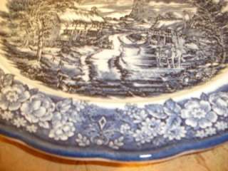 Ravensdale Blue & White Pottery Platter Staffordshire  