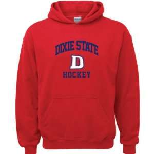  Dixie State Red Storm Red Youth Hockey Arch Hooded 
