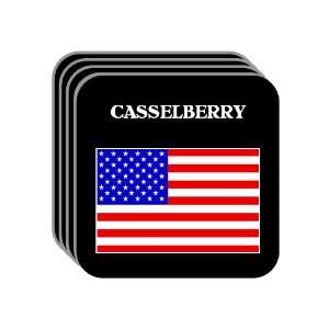 US Flag   Casselberry, Florida (FL) Set of 4 Mini Mousepad Coasters