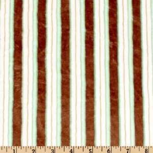  60 Wide Minky Cuddle Candy Cane Stripe White/Mint Fabric 