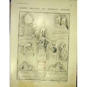  London Sketches Poincare Reed Monuments Print 1913