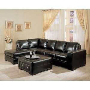   Style Roma Collection Leather Media Sectional Sofa