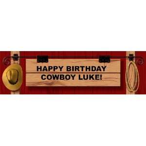  Cowboy Personalized Banner Standard 18 x 61 Health 
