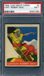 1948 LEAF PIRATE CARDS #2 CAPTAIN ROBERT DEAL PSA 7  
