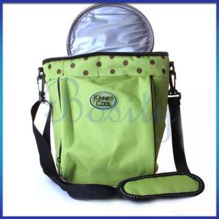 Camping Picnic Time Bottle Wine Food Drink Cooler Tote Bag Green Lunch 
