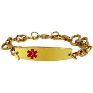   Stainless Steel Engravable Medical Alert Heart Bracelet Jewelry