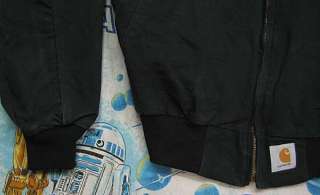 Carhartt BLACK Canvas JACKET Native Lining M MED chore coat  