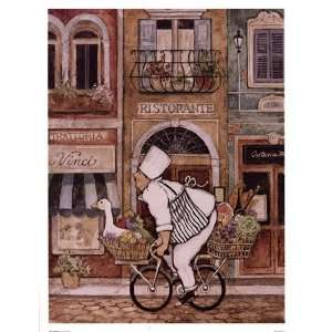  Chef On Bike by Betty Whiteaker 13x17