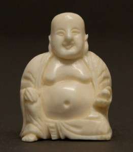Chinese carved ox bone figure in the form of a Buddha. Wonderful 