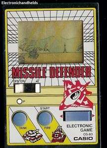 MISSILE DEFENDER electronic handheld game by Casio. Game has been 
