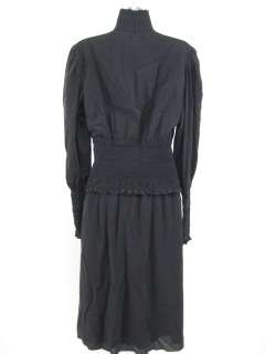 CATHERINE MALANDRINO Black Long Sleeve Dress Sz 6  