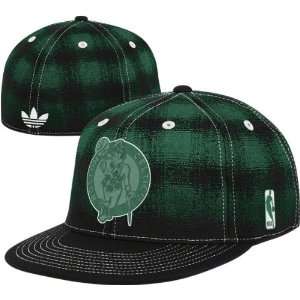  Boston Celtics Fastbreak Flannel Flat Brim Flex Fit Hat 