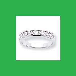   14k White Gold Tapered Milled 7 Stone Channel Band Mounting Jewelry